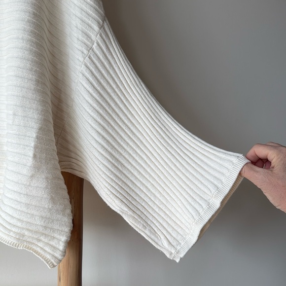 Jack by BB Dakota Women's Claudel Rib Stitch Wide Sleeve Boho Cream Sweater M - Picture 6 of 10